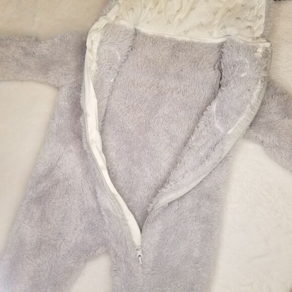 Baby Girl Boy Unisex Bodysuit 6-9M Fuzzy Warm Bear Winter Fall Cozy Hooded - Picture 4 of 7